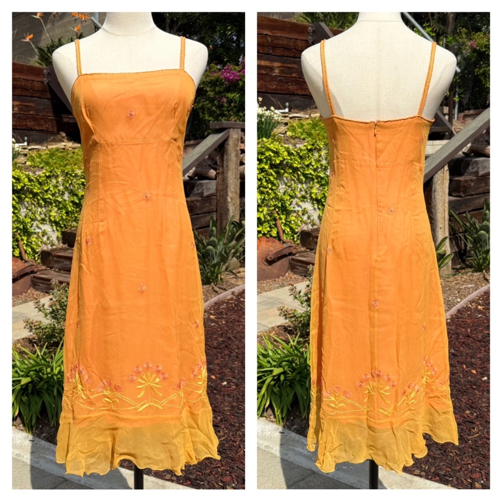 Anopia Collezioni Y2K silk embroidered midi dress